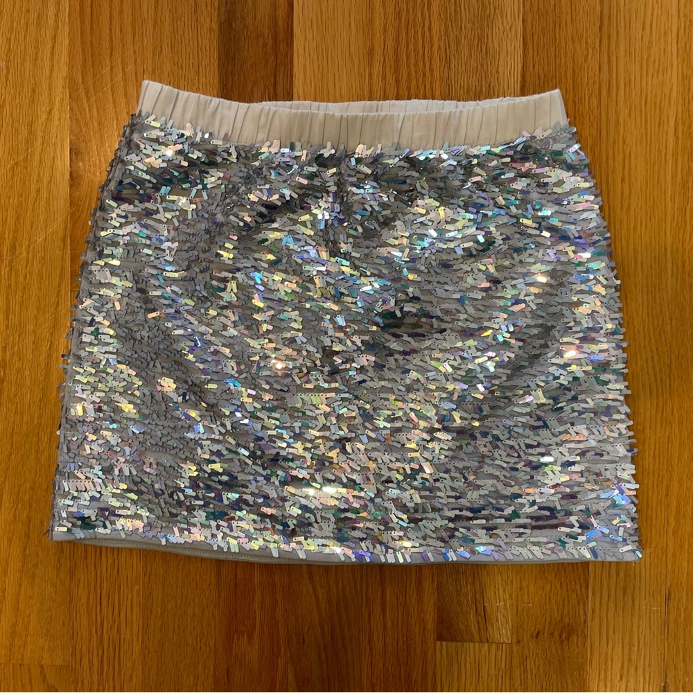 Crewcuts Shimmering Silver Sequin Mini Skirt
